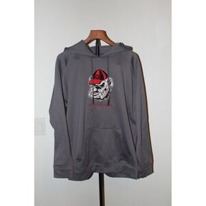 VTG Champion Georgia Bulldogs UGA Hoodie‎ Men's Medium Gray Embroidered Pullover